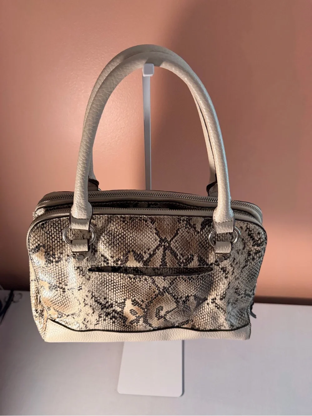 Dana Buchman Snakeskin Print Satchel Handbag & Matching Wallet Set